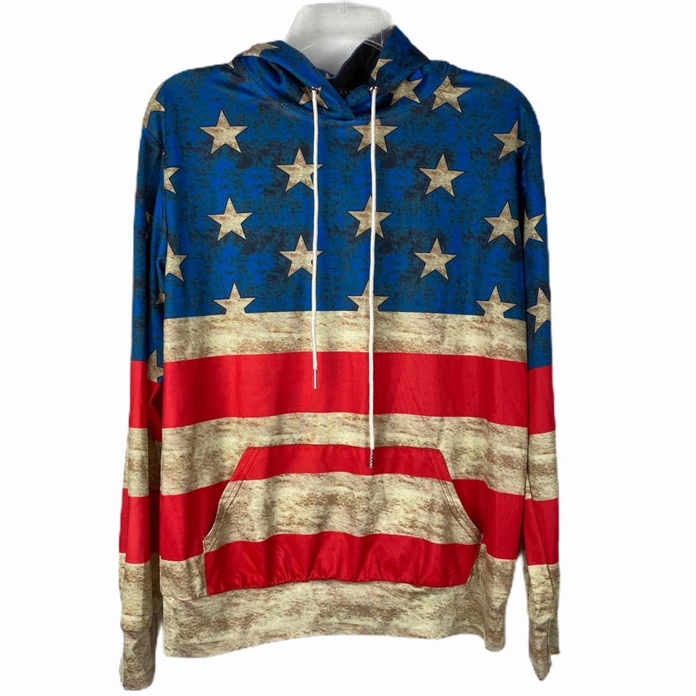 American Flag Patriotic hoodie 4th July stars red
